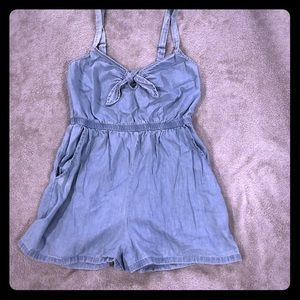 Light Blue Denim Romper :Small w/Pockets